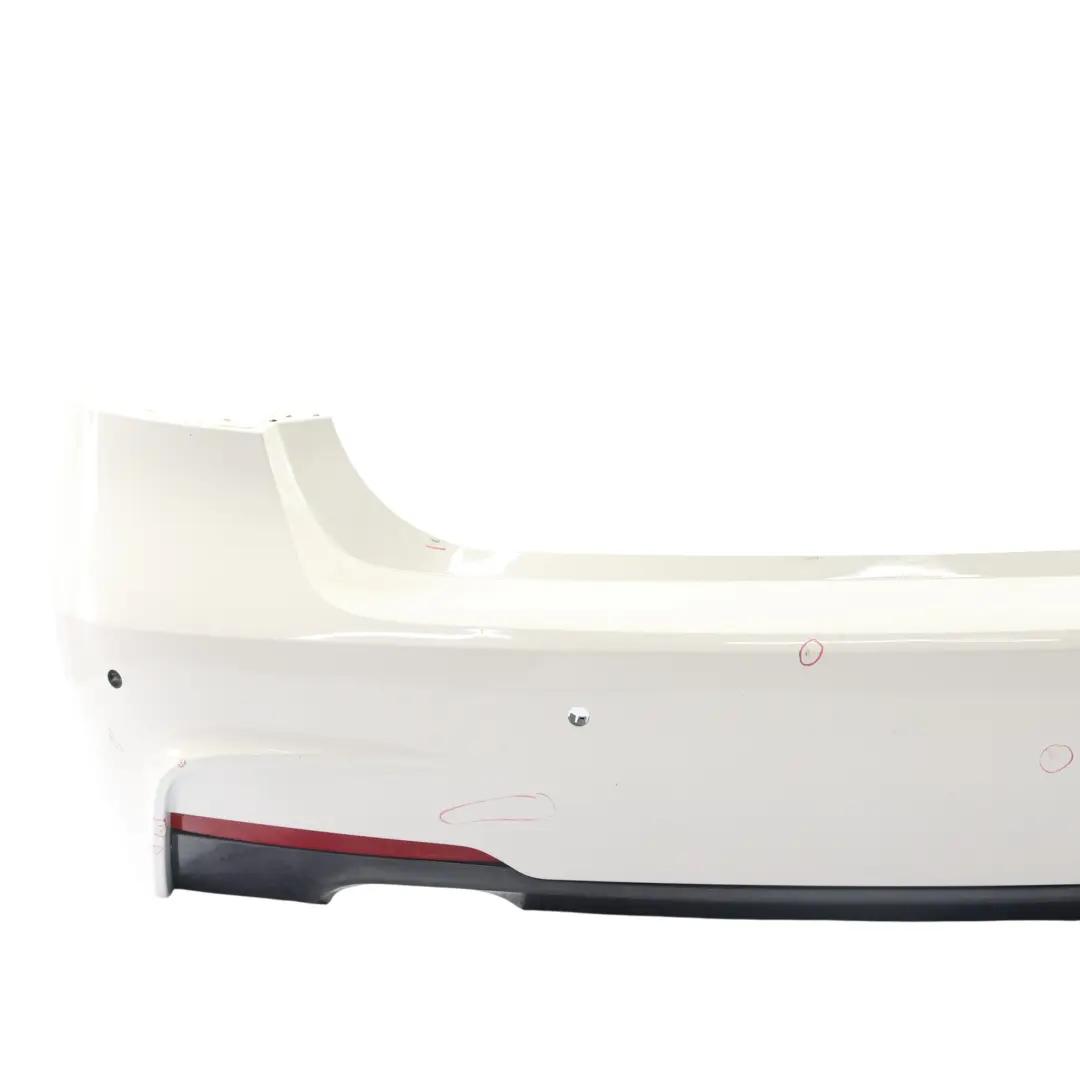 BMW F30 M Sport Rear Bumper Trim Panel PDC Alpinweiss 3 Alpine White - 300 - SKU 8056497-AW - Part number 8056497