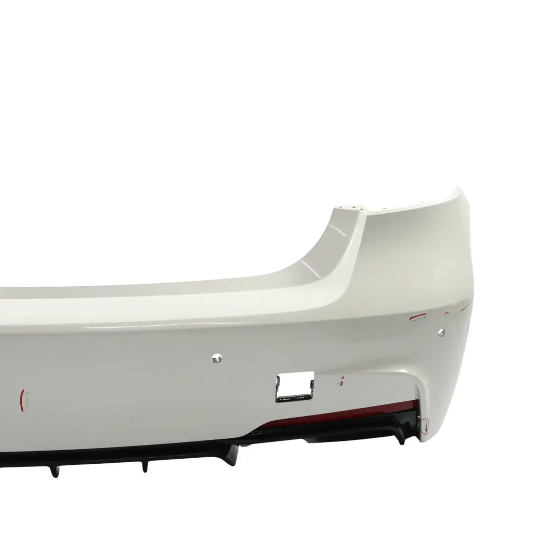Bumper M Sport Trim Panel PDC Alpinweiss Alpine White - 300 to BMW F30 Rear with Part number 8056498 BMW F30 Rear Bumper M Sport Trim Panel PDC Alpinweiss Alpine White - 300 - SKU 8056498-AW - Part number 8056498