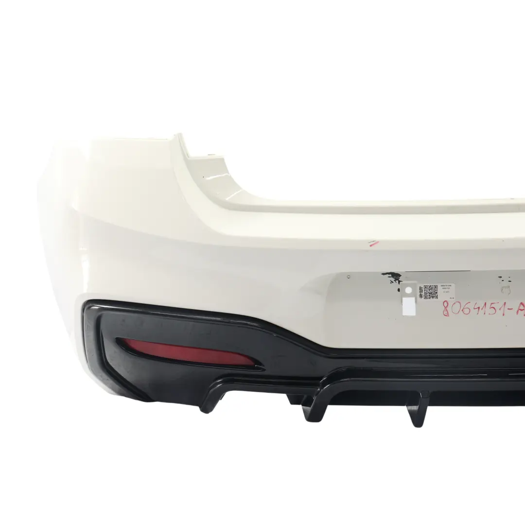 Bumper M Sport Trim Panel M135i M140i Alpinweiss 3 - 300 to BMW F20 F21 LCI Rear with Part number 8064151 BMW F20 F21 LCI Rear Bumper M Sport Trim Panel M135i M140i Alpinweiss 3 - 300 - SKU 8064151-AW - Part number 8064151