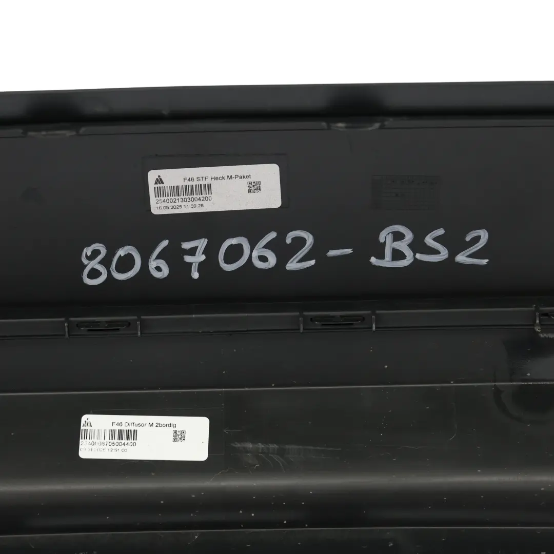 BMW F46 Rear Bumper Trim Panel Covering M Sport PDC Black Sapphire - 475 - SKU 8067062-BS2 - Part number 8067062