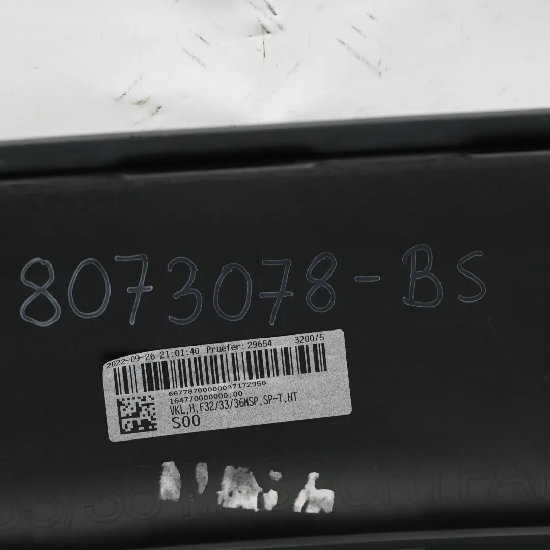 Bumper Trim Panel PDC Black Sapphire Metallic - 475 to BMW F32 F33 M Sport Rear with Part number 8073078 BMW F32 F33 M Sport Rear Bumper Trim Panel PDC Black Sapphire Metallic - 475 - SKU 8073078-BS - Part number 8073078