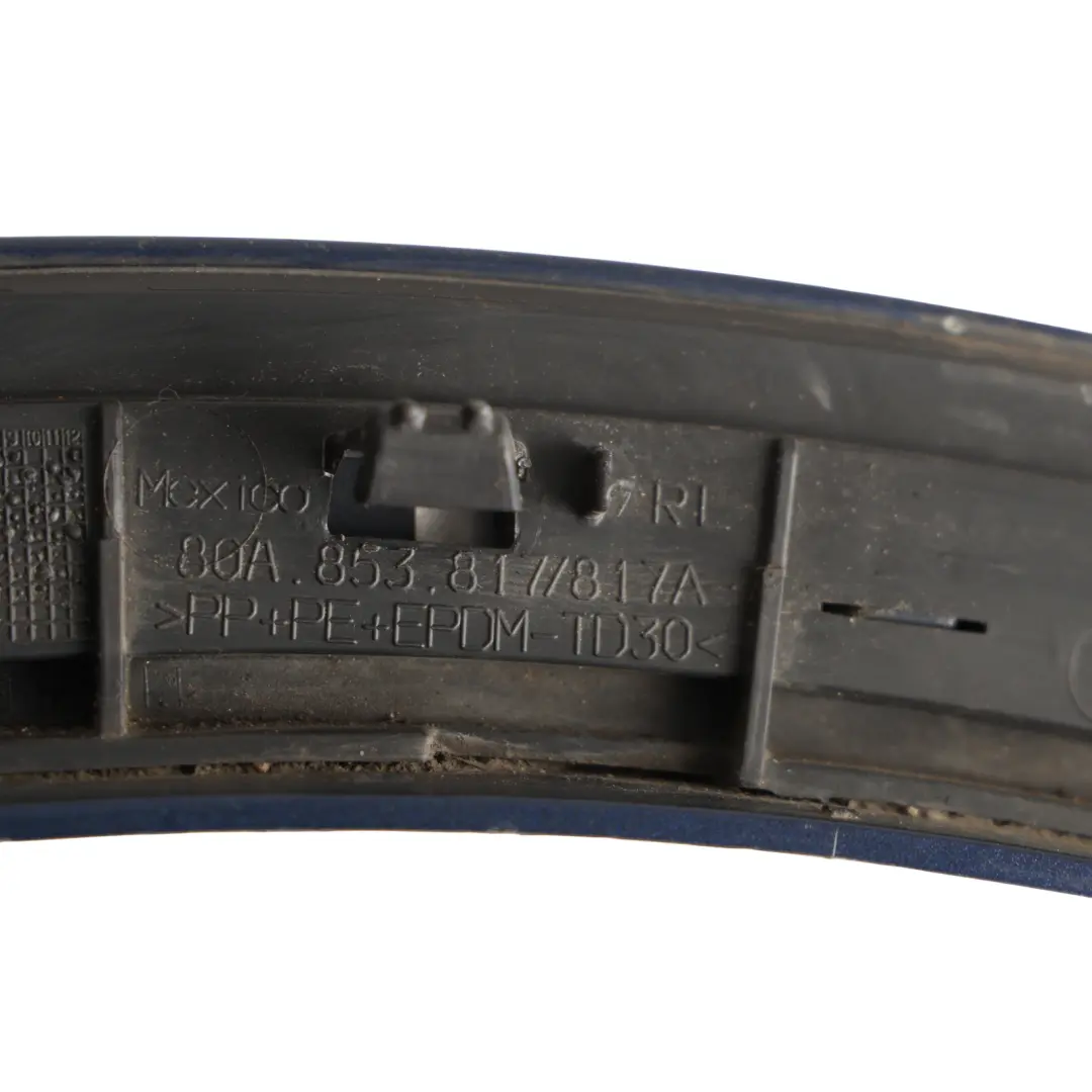 Arch Moulding Trim Rear Left N/S Navarra Blue X5H to Audi Q5 FY Wheel with Part number 80A853817A Audi Q5 FY Wheel Arch Moulding Trim Rear Left N/S Navarra Blue X5H - SKU 80A853817A-NAB - Part number 80A853817A