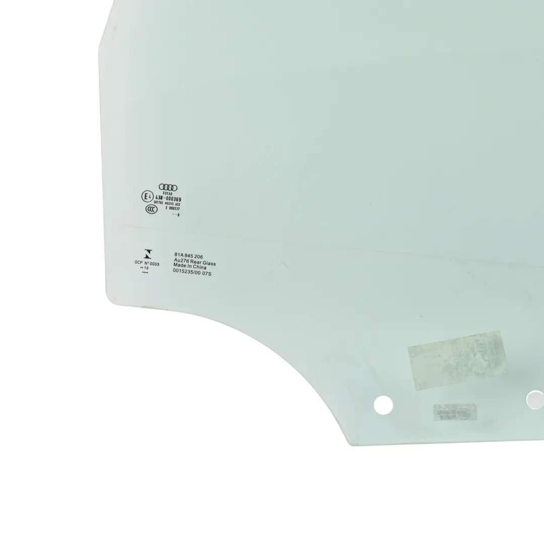 Vetro Finestrino Porta Posteriore Destro AS2 Verde per Audi Q2 GA con numero di parte 81A845206 Audi Q2 GA Vetro Finestrino Porta Posteriore Destro AS2 Verde - SKU 81A845206 - Numero di parte 81A845206