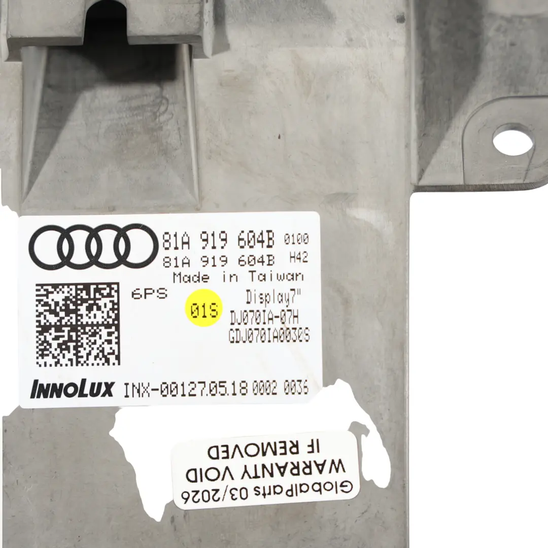 Audi Q2 GA Écran Affichage Radio Navigation Satellite Multimédia - SKU 81A919604B - Numéro de pièce 81A919604B