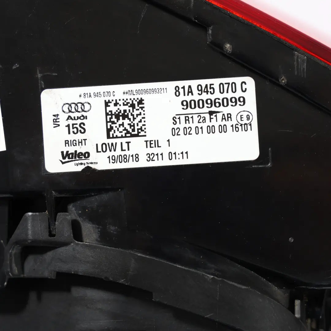 Audi Q2 GA Feu Arrière Droit Couvercle Coffre - SKU 81A945070C - Numéro de pièce 81A945070C