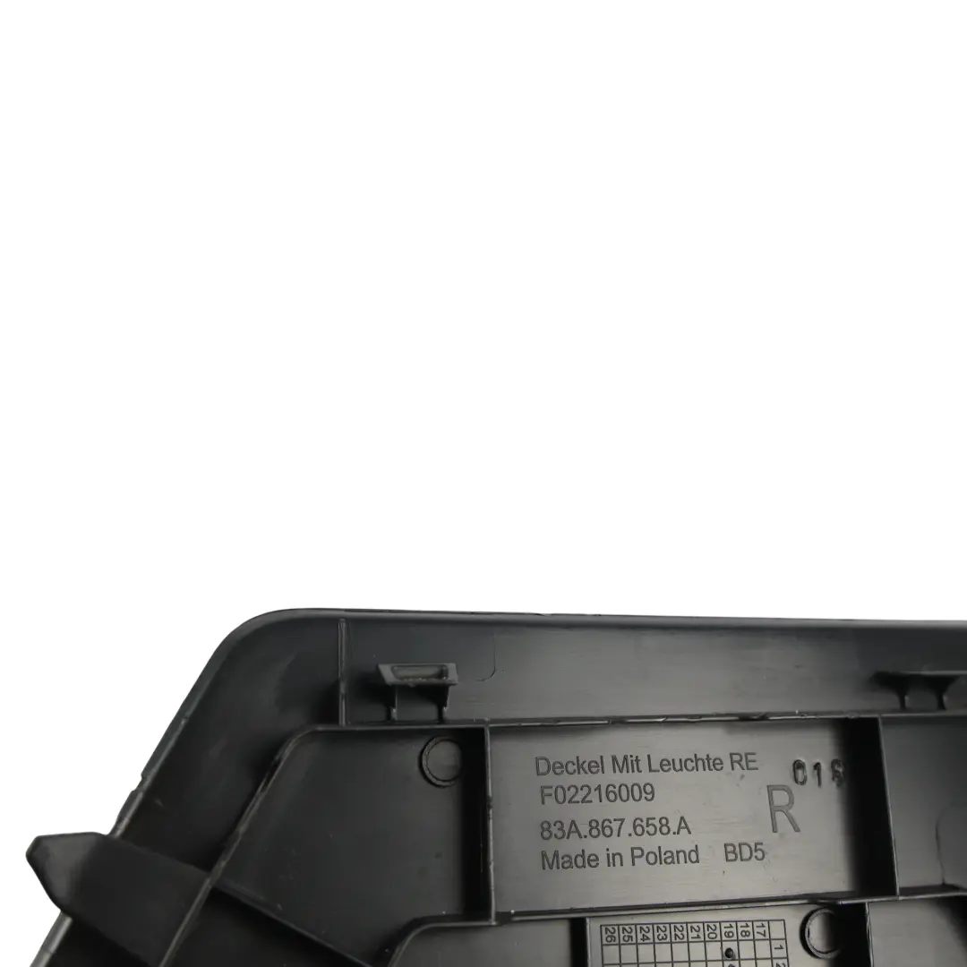 Audi Q3 F3 Copertura Fanale Posteriore Bagagliaio Interno Destro Nero - SKU 83A867658A - Numero di parte 83A867658A