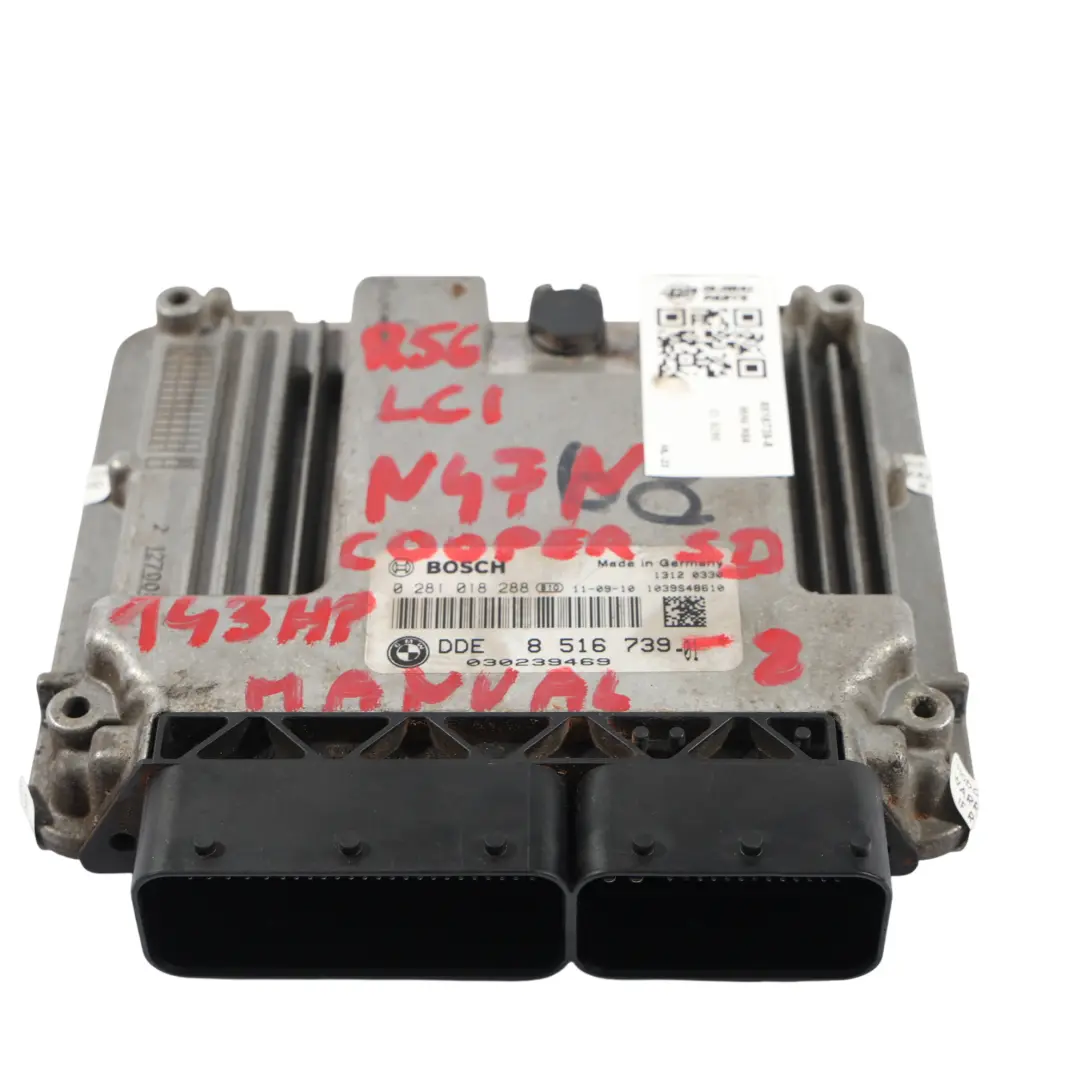 143HP N47N Centralina Motore DDE Manuale per Mini Cooper SD R55 R56 LCI R60 con numero di parte 8516739 Mini Cooper SD R55 R56 LCI R60 143HP N47N Centralina Motore DDE Manuale - SKU 8516739-8 - Numero di parte 8516739