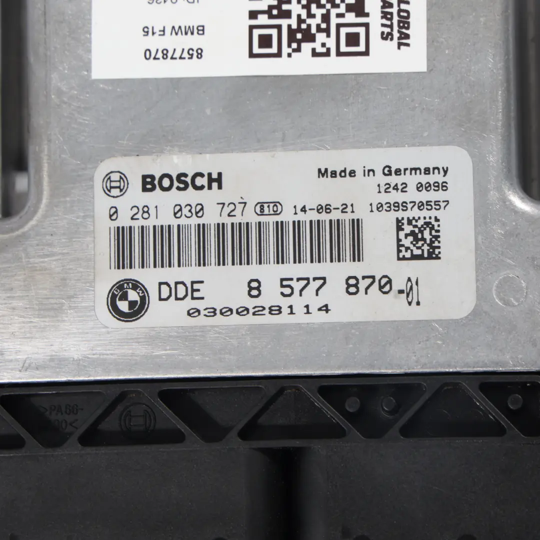 Modulo Unità Controllo Motore ECU Diesel per BMW X5 F15 con numero di parte 8577870 BMW X5 F15 Modulo Unità Controllo Motore ECU Diesel - SKU 8577870 - Numero di parte 8577870