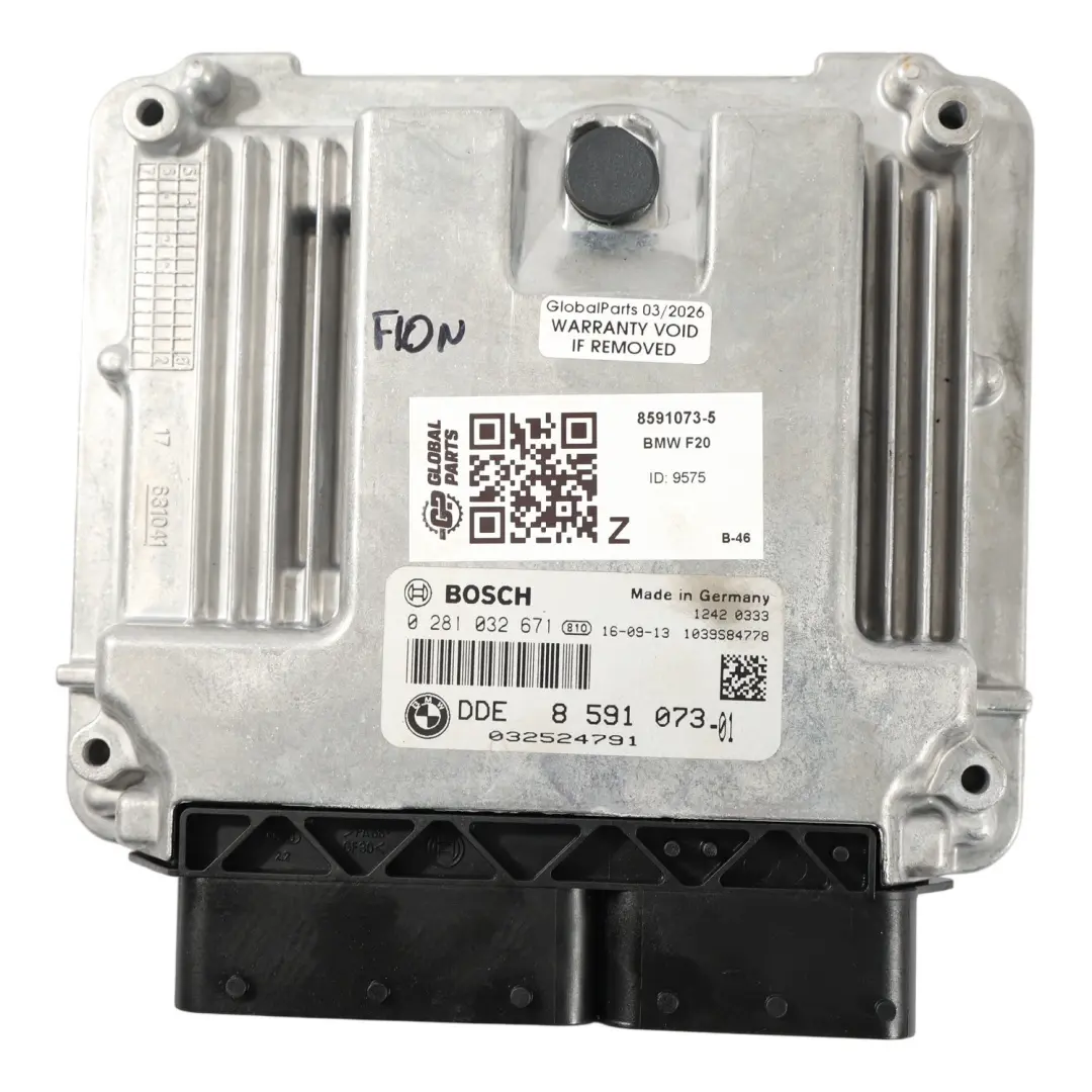 BMW F20 F30 LCI 120d 320d B47 190HP Engine ECU Unit DDE Automatic - SKU 8591073-5 - Part number 8591073