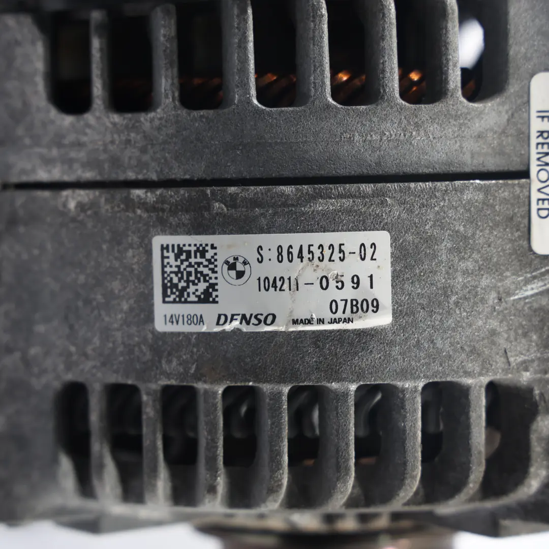 BMW F20 F30 F32 F33 F34 B38 B48 Petrol Engine Alternator Generator 180A - SKU 8645325-1 - Part number 8645325