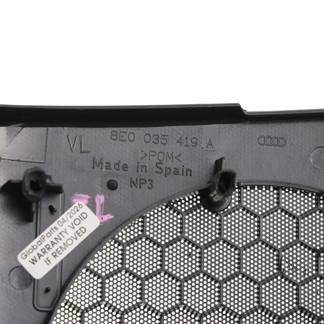 Audi A4 B7 Cache Haut-Parleur Bose Garniture Porte Noir Avant Gauche - SKU 8E0035419A - Numéro de pièce 8E0035419A