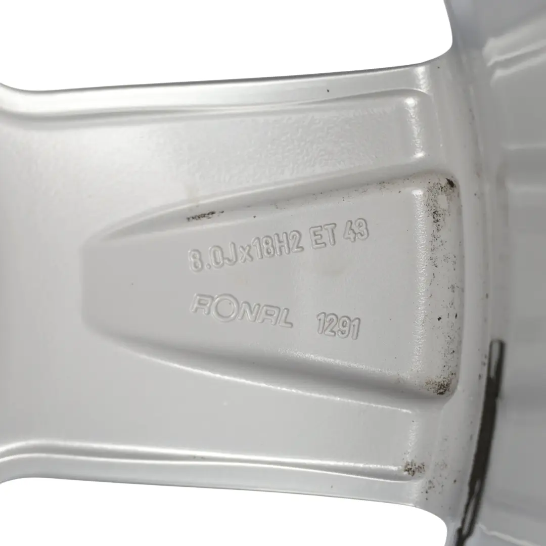Alloy Wheel Rim 18" ET:43 8J to Audi A4 B7 Silver with Part number 8E0601025AK Audi A4 B7 Silver Alloy Wheel Rim 18" ET:43 8J - SKU 8E0601025AK-8 - Part number 8E0601025AK