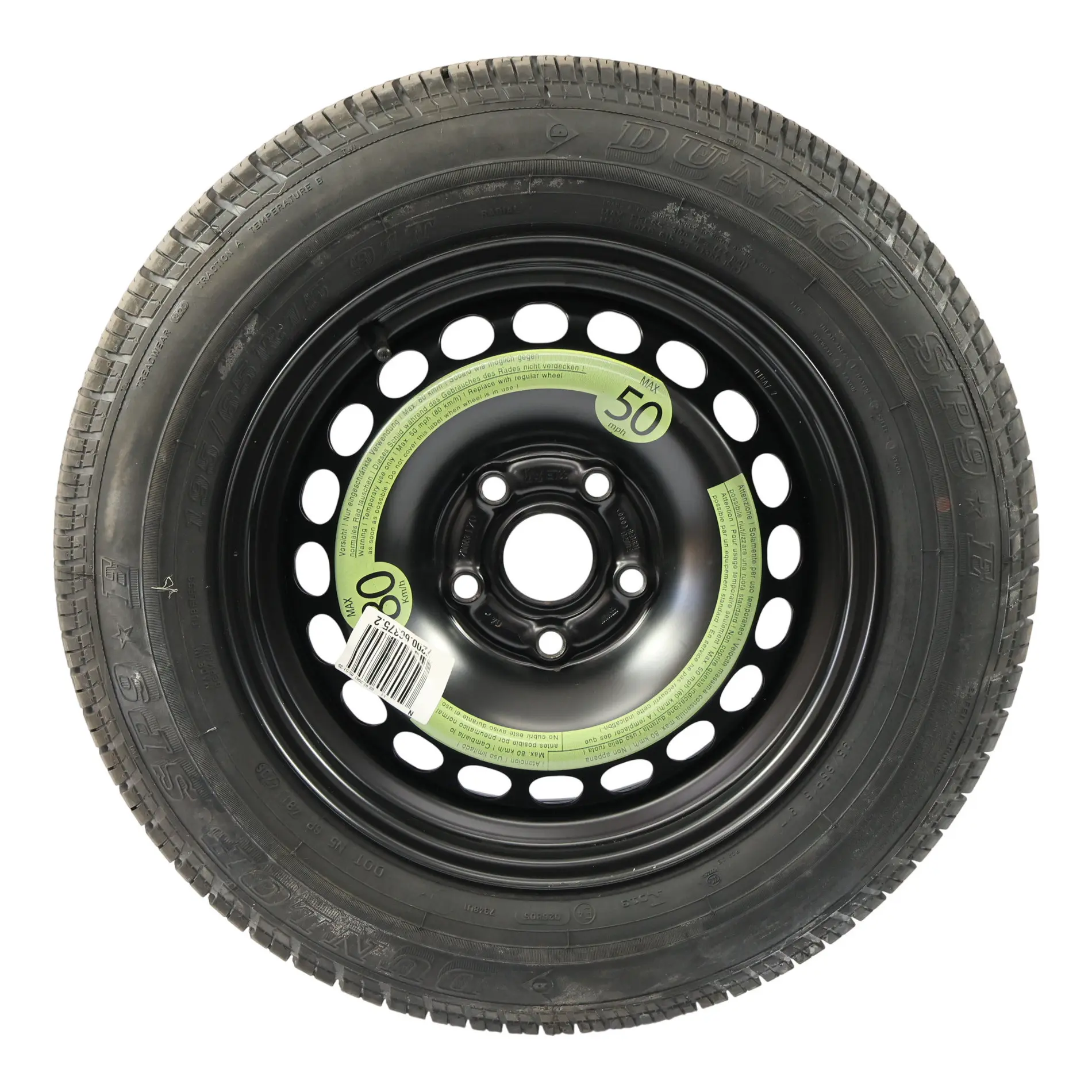 Audi A4 B7 Koło Dojazdowe Stalowe R15 6,5J Dunlop 195/65 8E0601027C