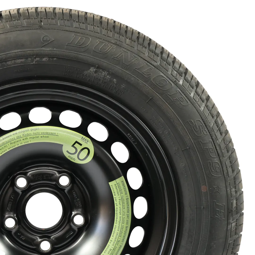 Audi A4 B7 Koło Dojazdowe Stalowe R15 6,5J Dunlop 195/65 8E0601027C - SKU 8E0601027E - Numer Części 8E0601027E