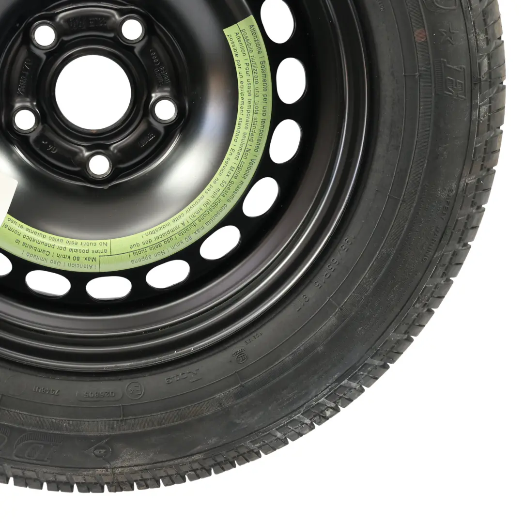 Audi A4 B7 Rueda Repuesto Compacta Acero R15 6,5J Dunlop 195/65 8E0601027C - SKU 8E0601027E - Número de pieza 8E0601027E