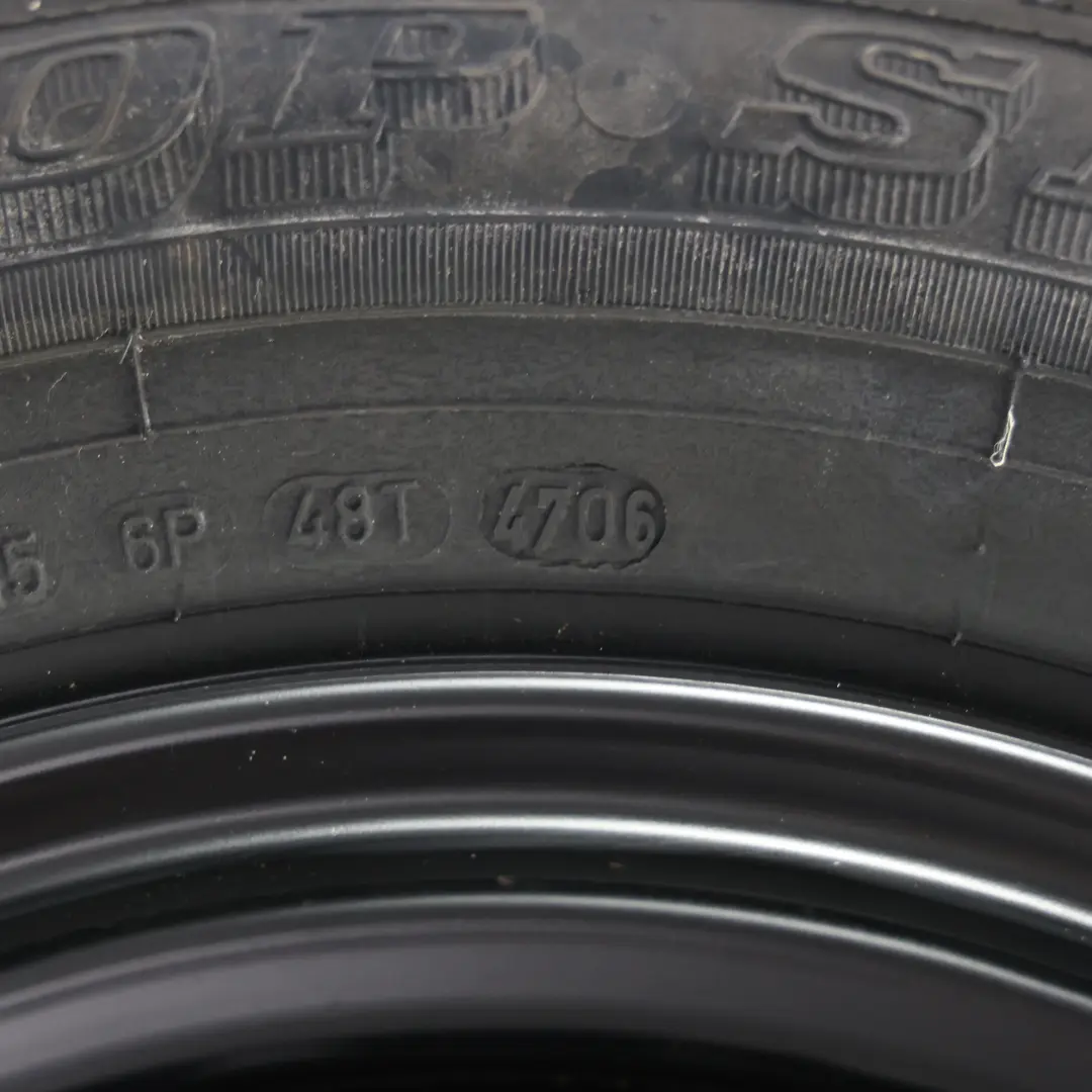 Spare Wheel Compact Wheel Steel R15 6,5J Dunlop 195/65 8E0601027C to Audi A4 B7 with Part number 8E0601027E Audi A4 B7 Spare Wheel Compact Wheel Steel R15 6,5J Dunlop 195/65 8E0601027C - SKU 8E0601027E - Part number 8E0601027E