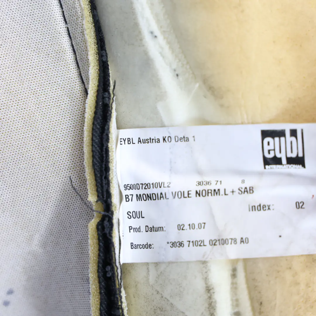 Oparcie Fotela Przedniego Lewy Przód Materiał Czarny do Audi A4 B7 o numerze 8E0881805K Audi A4 B7 Oparcie Fotela Przedniego Lewy Przód Materiał Czarny - SKU 8E0881805K-1 - Numer Części 8E0881805K