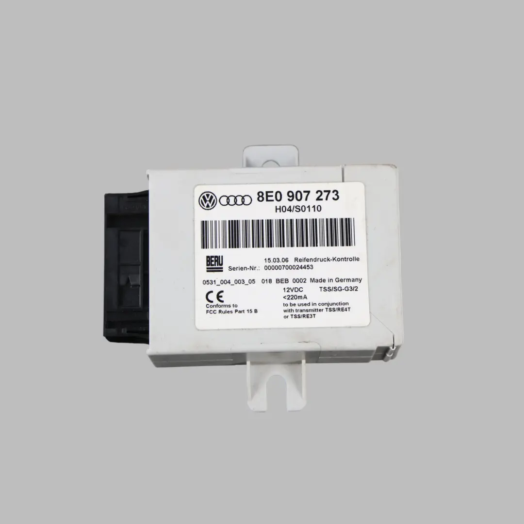 8H 8E B7 Modulo Unità Controllo Pressione Pneumatici per Audi A4 S4 RS4 con numero di parte 8E0907273 Audi A4 S4 RS4 8H 8E B7 Modulo Unità Controllo Pressione Pneumatici - SKU 8E0907273 - Numero di parte 8E0907273
