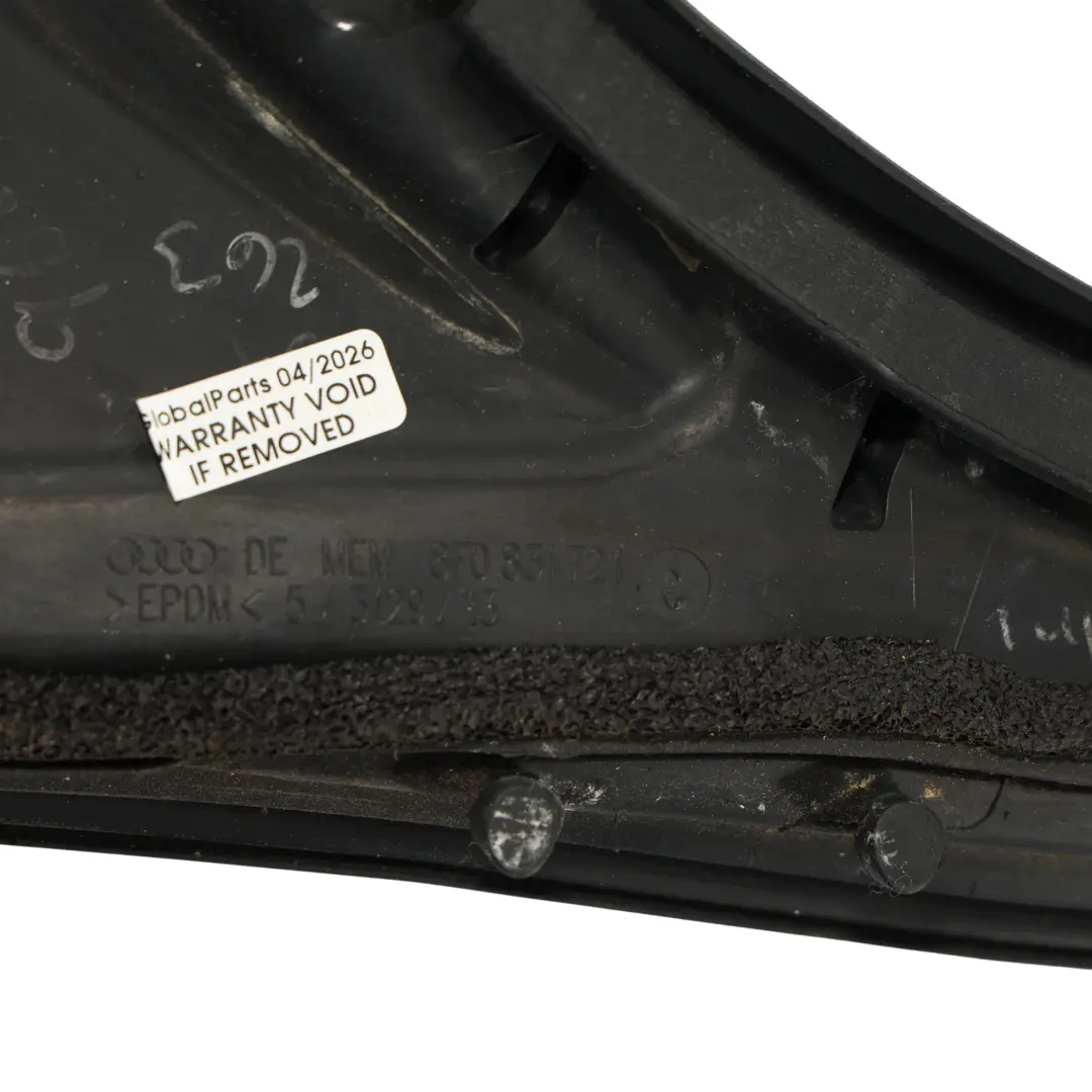 Audi A5 S5 RS5 8F Door Seal Rubber Gasket Inner Upper Left N/S - SKU 8F0831721C - Part number 8F0831721C