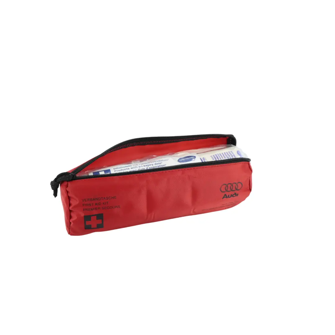 Audi Universal First Aid Emergency Medical Kit Red Pouch - SKU 8F0860282A - Part number 8F0860282A