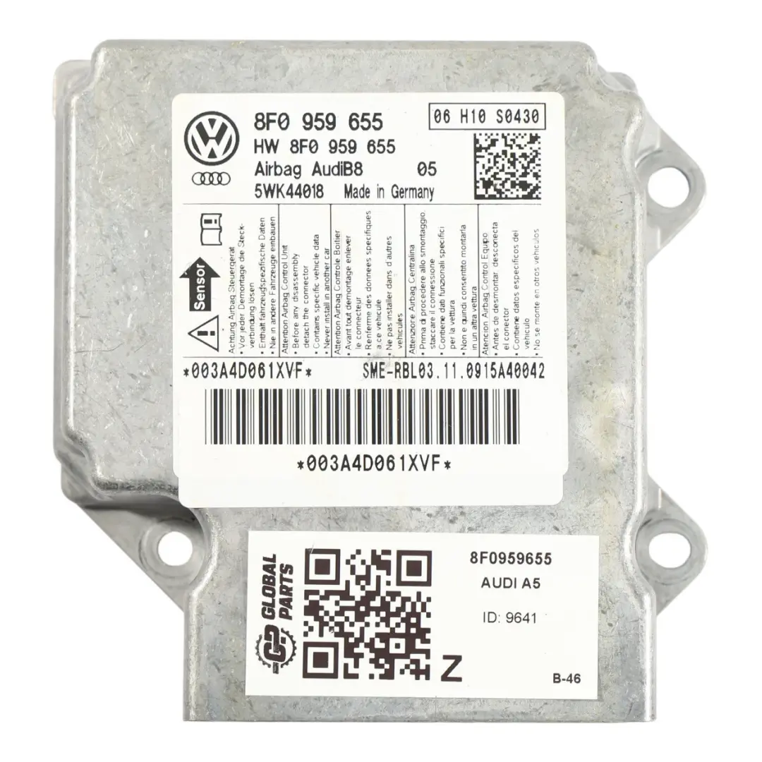 Audi A5 S5 8F Moduł Air Sterownik ECU Crash Control - SKU 8F0959655 - Numer Części 8F0959655