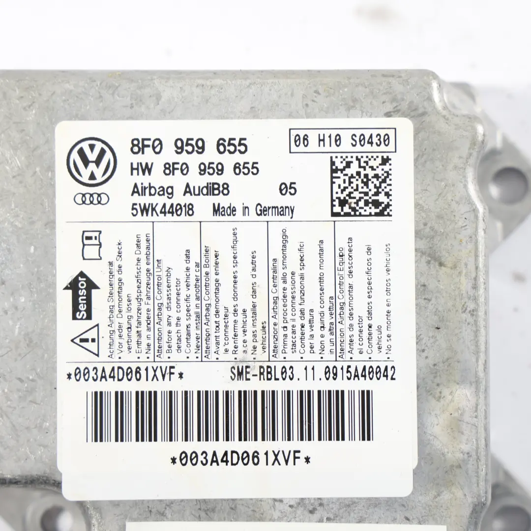 Audi A5 S5 8F Moduł Air Sterownik ECU Crash Control - SKU 8F0959655 - Numer Części 8F0959655