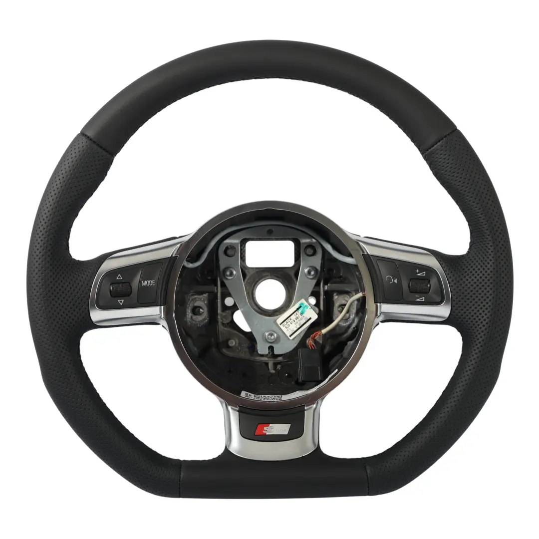 Audi TT 8J Lenkrad NEUE Schwarzes Leder Flache Unterseite - SKU 8J0419091B-2 - Teilenummer 8J0419091B