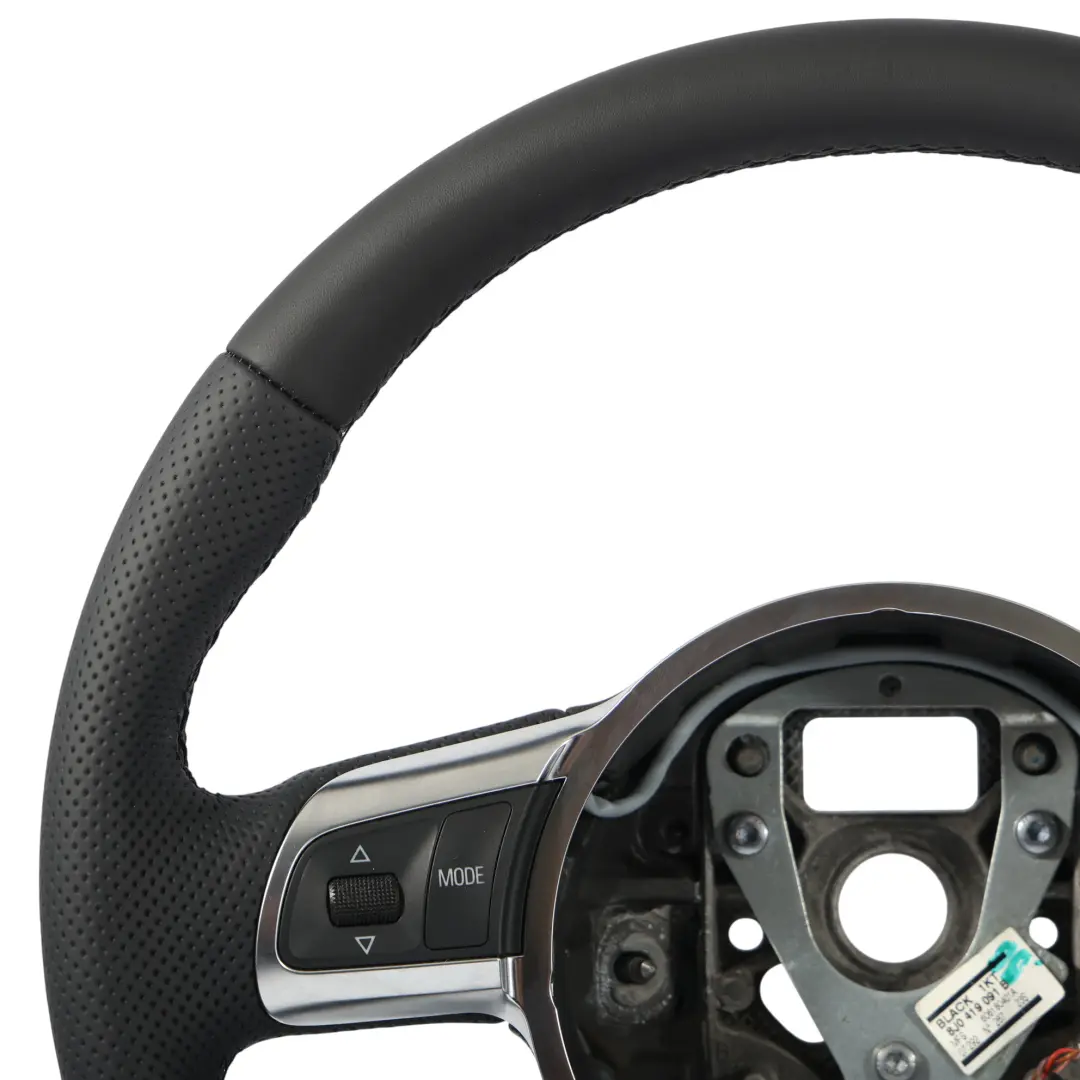 Audi TT 8J Volante NUOVO In Pelle Nera Fondo Piatto - SKU 8J0419091B-2 - Numero di parte 8J0419091B