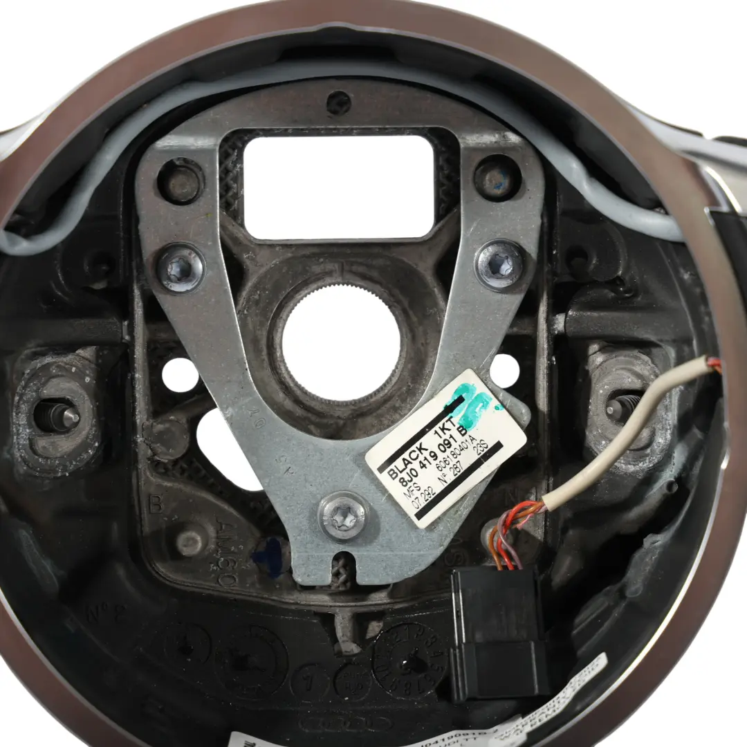 Audi TT 8J Volante NUOVO In Pelle Nera Fondo Piatto - SKU 8J0419091B-2 - Numero di parte 8J0419091B