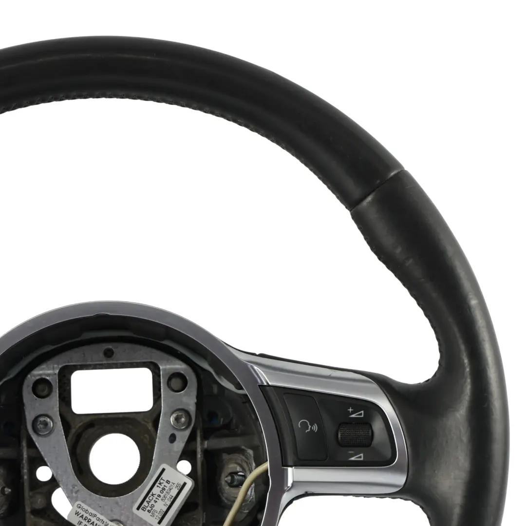 Steering Wheel Black Leather Flat Bottom to Audi TT 8J with Part number 8J0419091B Audi TT 8J Steering Wheel Black Leather Flat Bottom - SKU 8J0419091B - Part number 8J0419091B