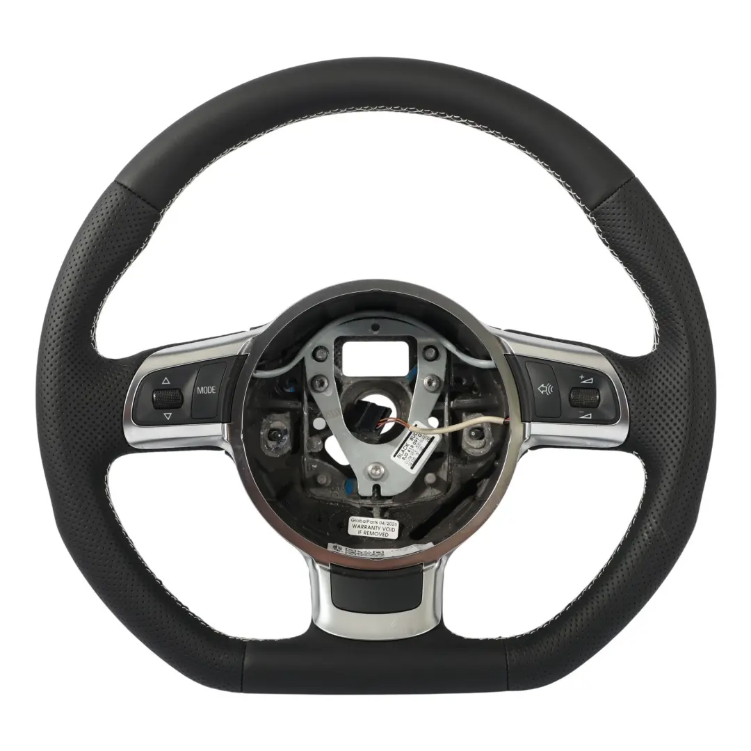 Audi A3 8P Steering Wheel NEW Black Leather Flat Bottom White Thread - SKU 8J0419091G-3 - Part number 8J0419091G