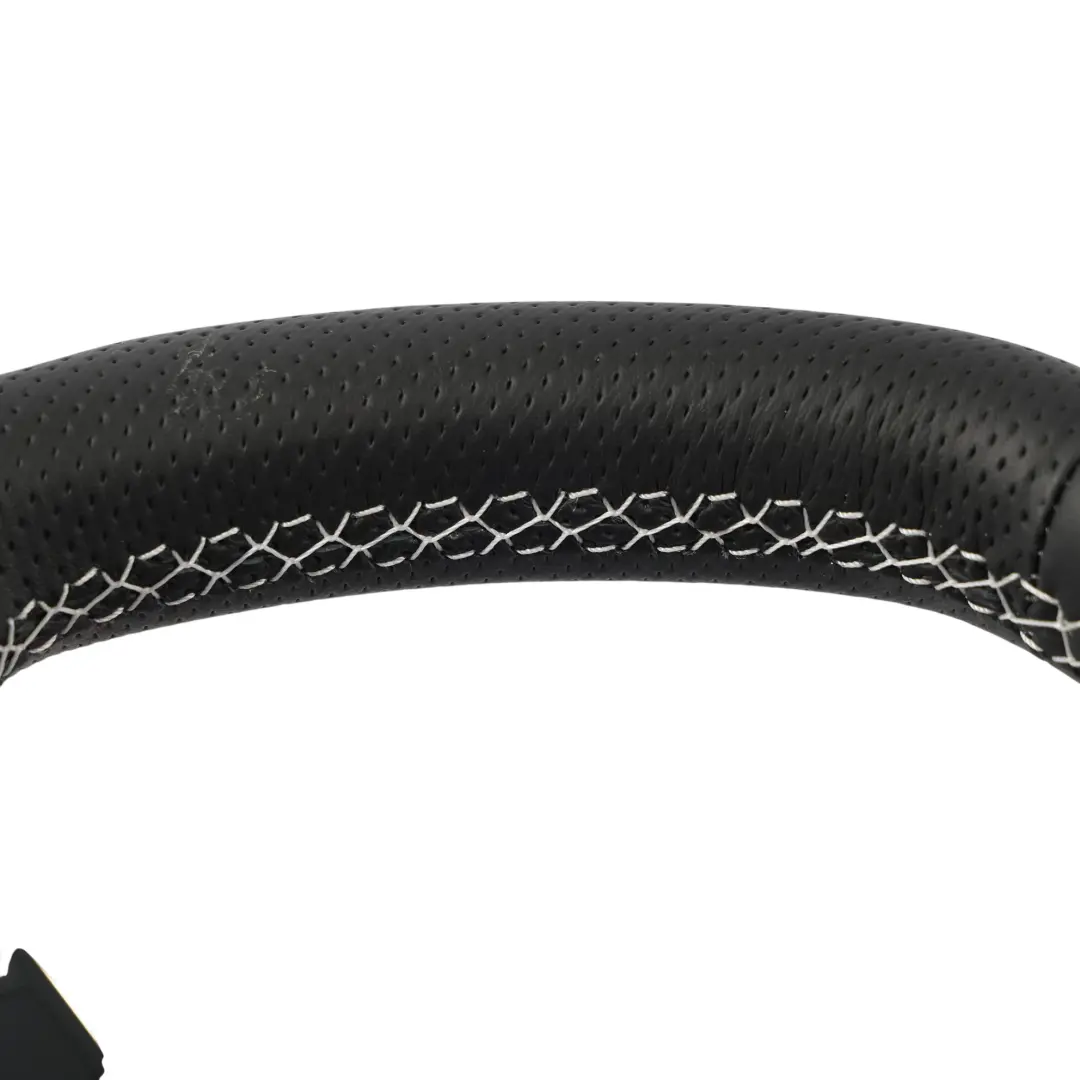 Audi A3 8P Lenkrad NEU Schwarzes Leder Flacher Boden Weißes Gewinde - SKU 8J0419091G-3 - Teilenummer 8J0419091G