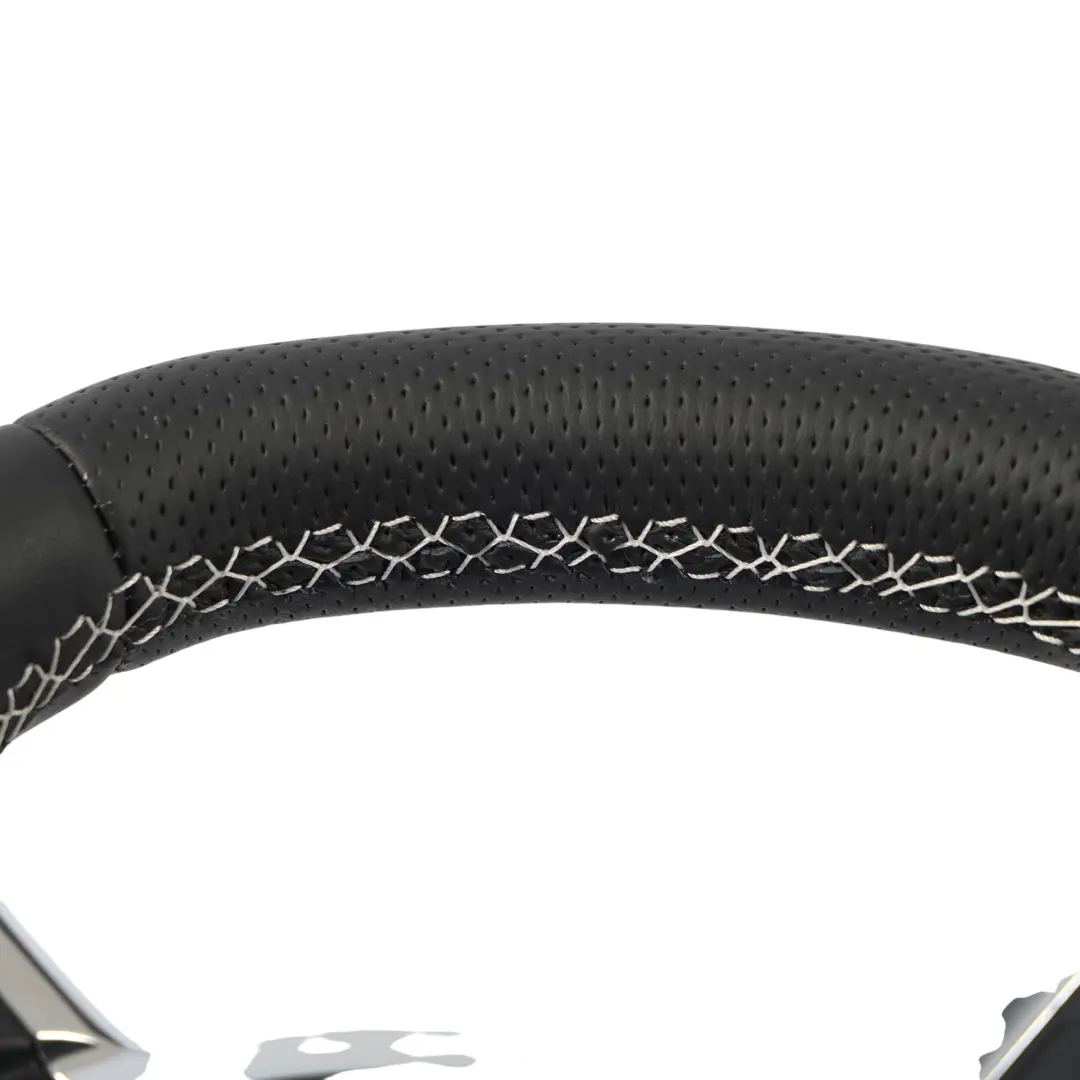 NUOVO In Pelle Nera Fondo Piatto Filo Bianco per Audi A3 8P Volante con numero di parte 8J0419091G Audi A3 8P Volante NUOVO In Pelle Nera Fondo Piatto Filo Bianco - SKU 8J0419091G-3 - Numero di parte 8J0419091G