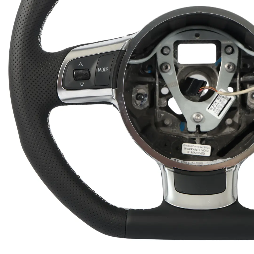 Steering Wheel NEW Black Leather Flat Bottom White Thread to Audi A3 8P with Part number 8J0419091G Audi A3 8P Steering Wheel NEW Black Leather Flat Bottom White Thread - SKU 8J0419091G-3 - Part number 8J0419091G