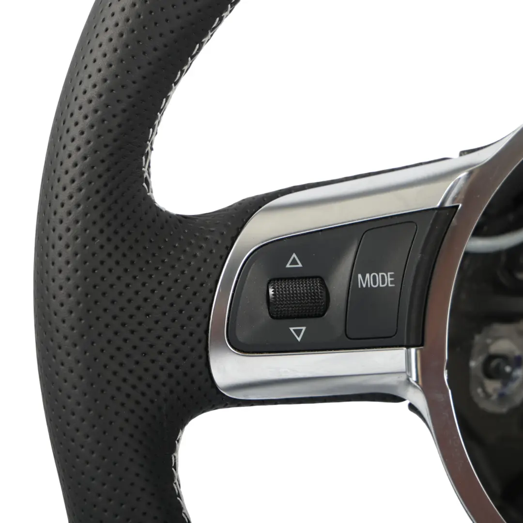 Audi A3 8P Steering Wheel NEW Black Leather Flat Bottom White Thread - SKU 8J0419091G-3 - Part number 8J0419091G