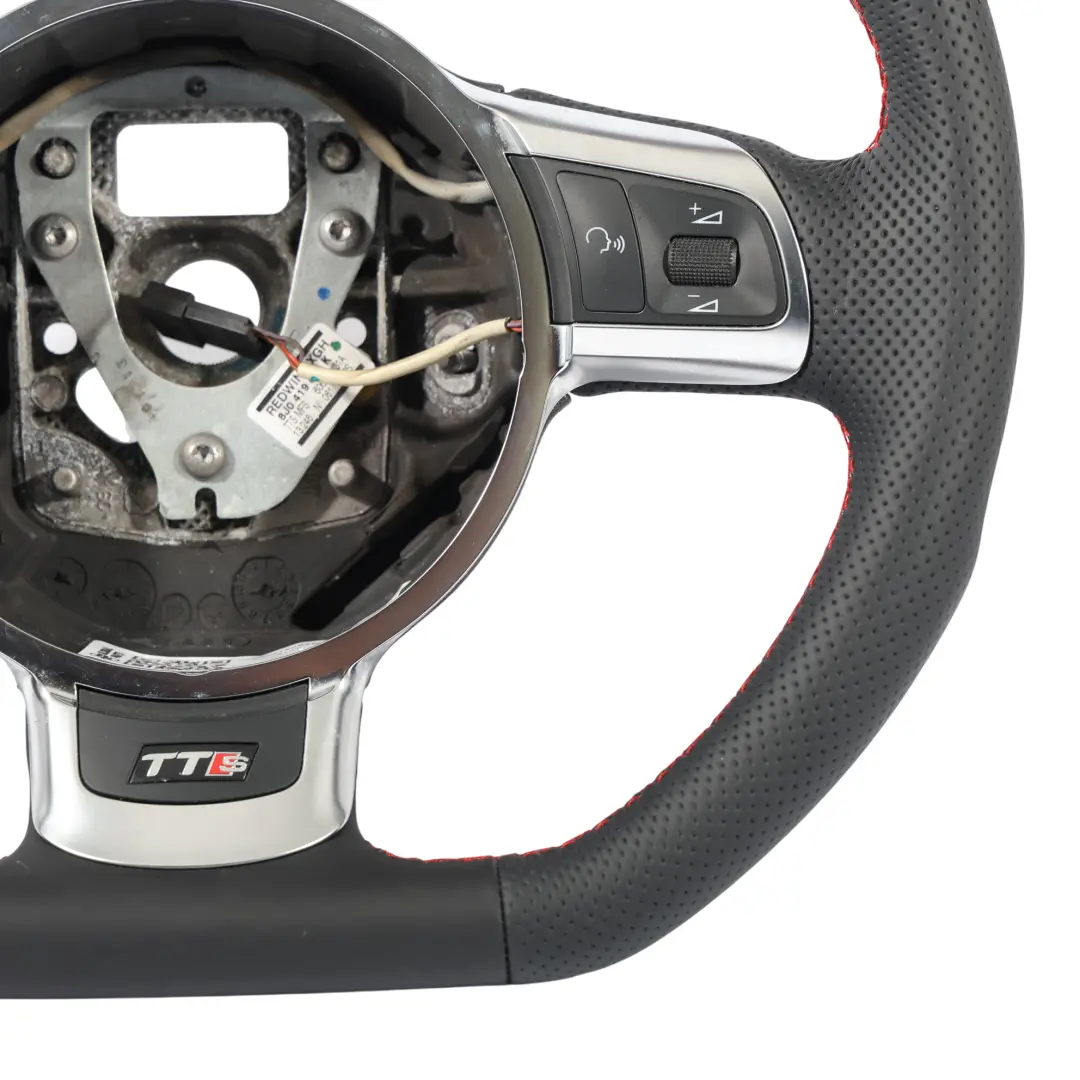 NUEVO Cuero Negro Hilos Rojos para Volante Audi TT TTS 8J con número de pieza 8J0419091K Volante Audi TT TTS 8J NUEVO Cuero Negro Hilos Rojos - SKU 8J0419091K-1 - Número de pieza 8J0419091K