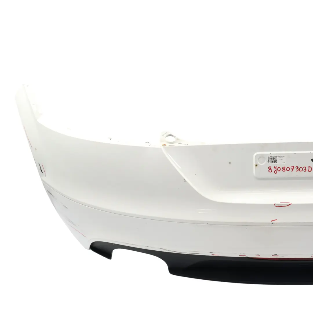 Bumper Trim Panel Covering Ibis White - Y9C to Audi TT TTS 8J Rear with Part number 8J0807303D Audi TT TTS 8J Rear Bumper Trim Panel Covering Ibis White - Y9C - SKU 8J0807303D-IWH - Part number 8J0807303D
