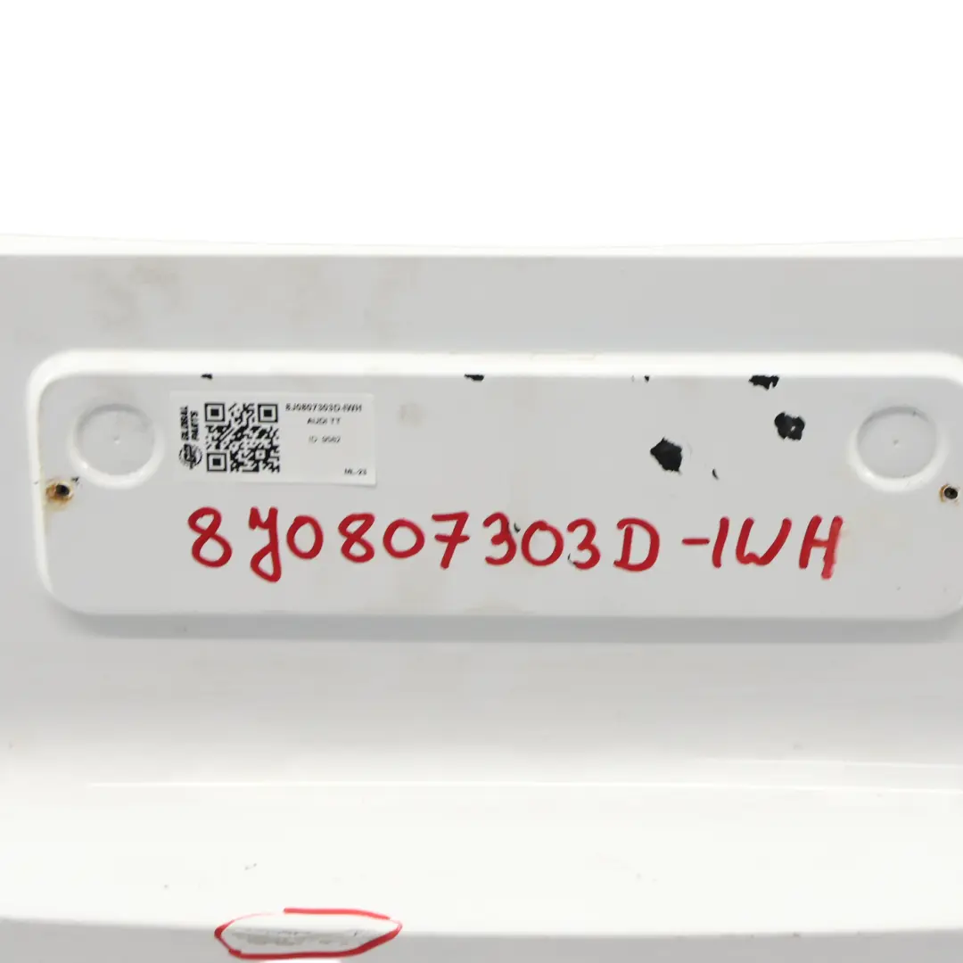Audi TT TTS 8J Rear Bumper Trim Panel Covering Ibis White - Y9C - SKU 8J0807303D-IWH - Part number 8J0807303D