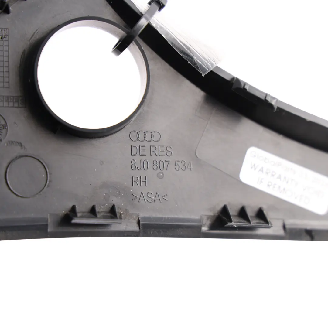 Audi TT TTS 8J Stoßstange Hinten Obere Abdeckung Verkleidung Rechts - SKU 8J0807534 - Teilenummer 8J0807534