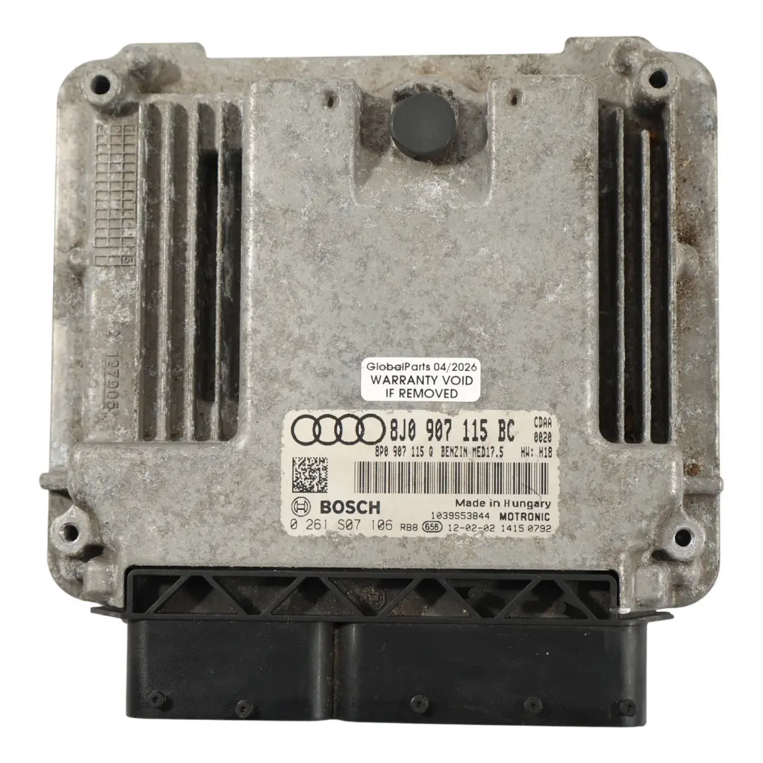 Audi TT 8J Centralina Motore ECU 1.8 TFSI CDAA 160HP Manuale - SKU 8J0907115BC-1 - Numero di parte 8J0907115BC