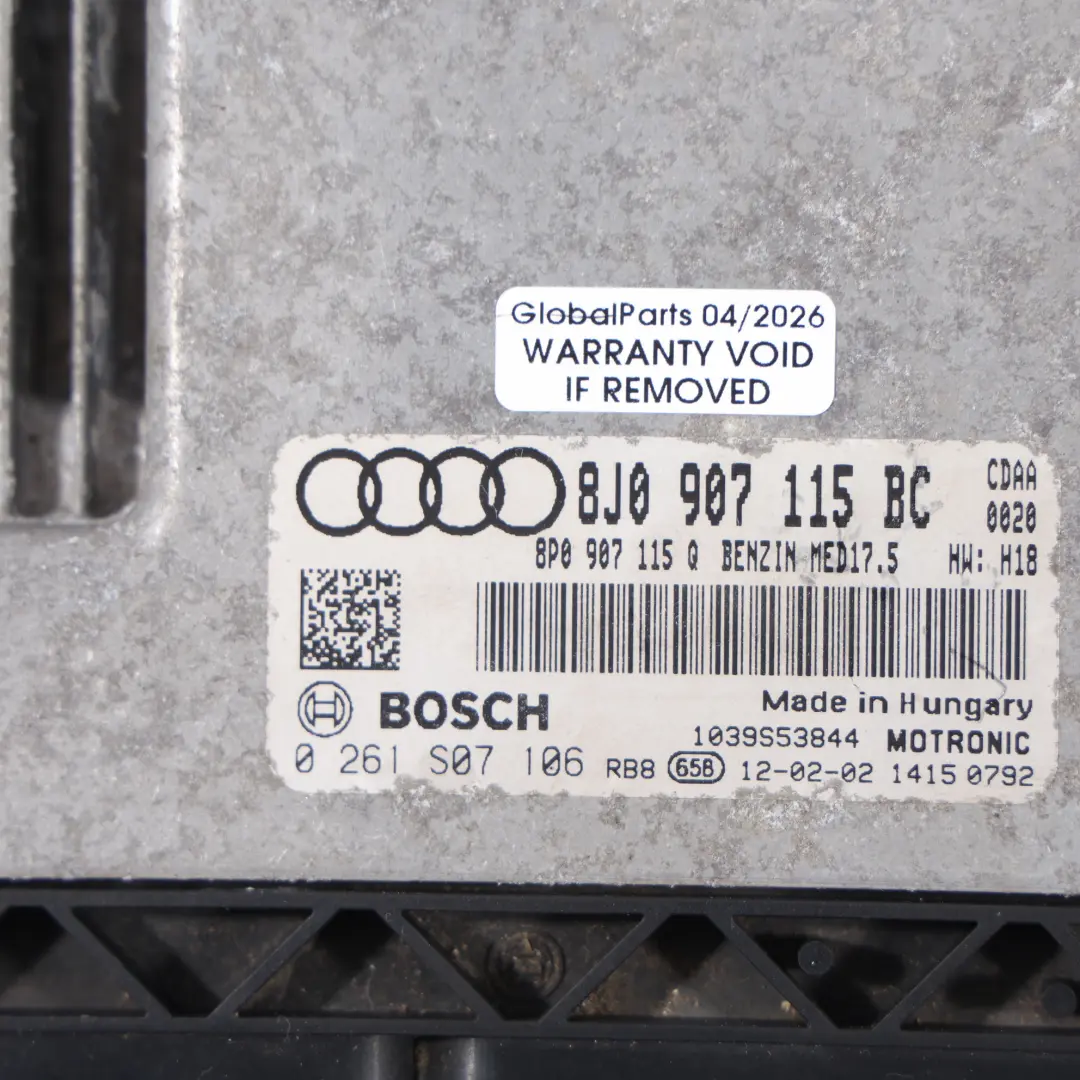 Audi TT 8J Sterownik Silnika ECU 1.8 TFSI CDAA 160KM Manualna - SKU 8J0907115BC-1 - Numer Części 8J0907115BC