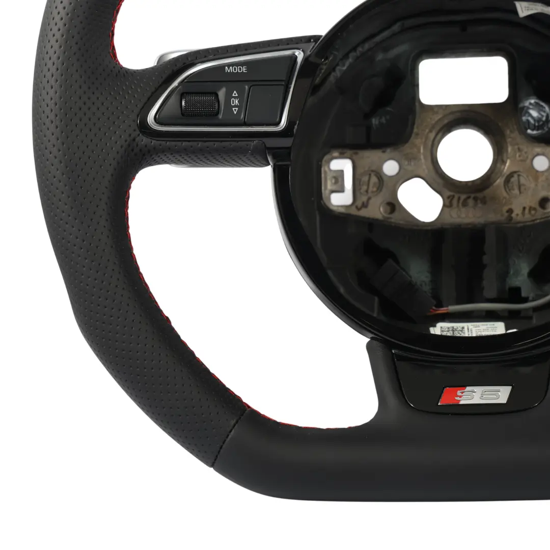 Audi A5 S5 8T Steering Wheel NEW Leather Paddle Shift Flat Bottom - SKU 8K0419091CK-1 - Part number 8K0419091CK