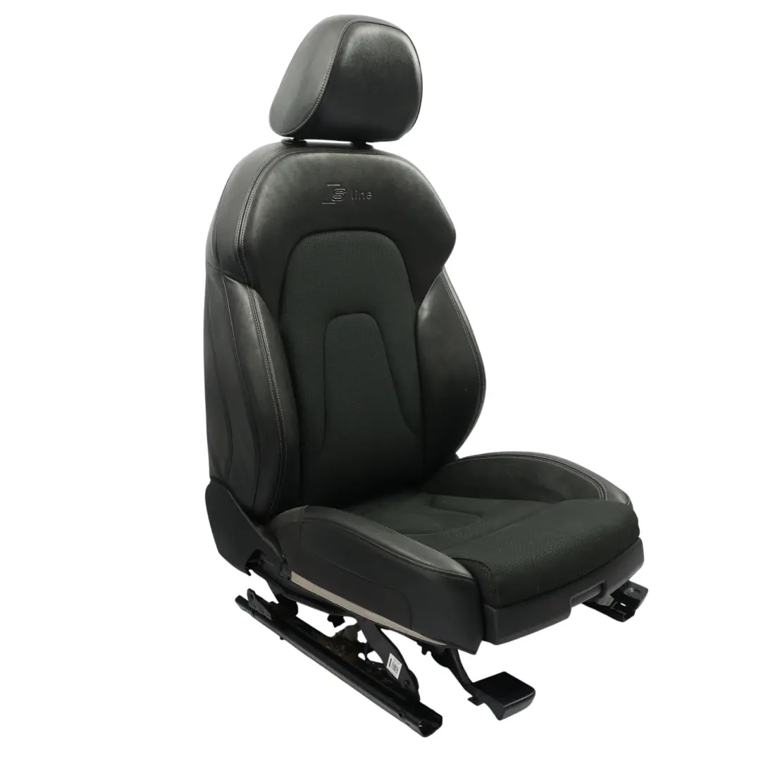 Audi A4 B8 8K Fotel Przedni Lewy Sport S-Line Półskóra Czarno-Szara - SKU 8K0881805BG-1 - Numer Części 8K0881805BG