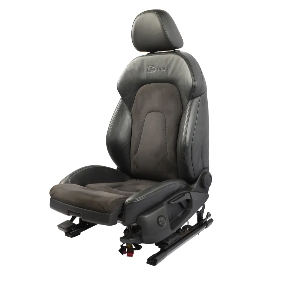 Audi A4 B8 Siège Avant Intérieur S-Line Gauche Cuir Alcantara Noir - SKU 8K0881805BK-2 - Numéro de pièce 8K0881805BK