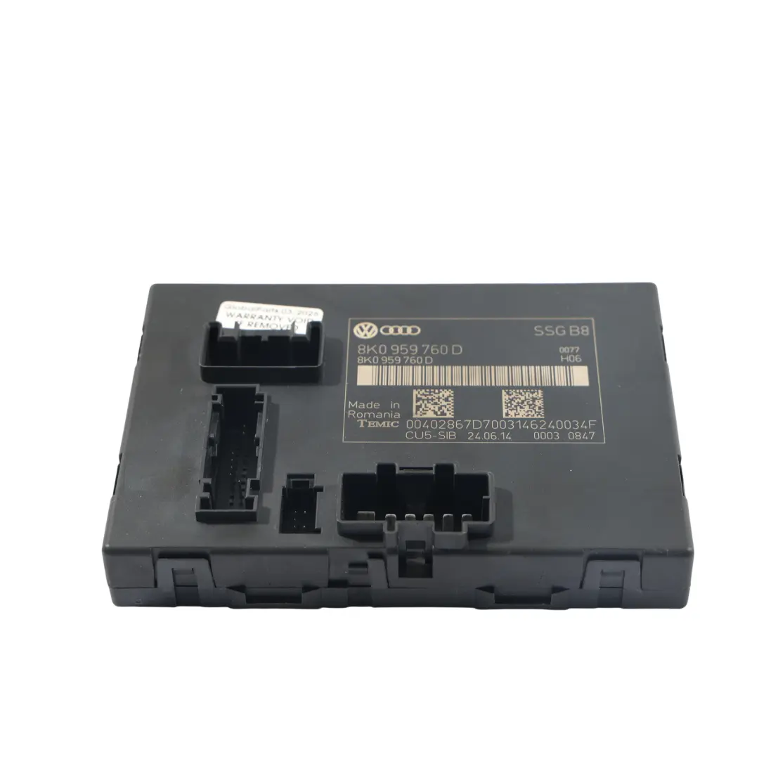 Módulo Control Asiento Conductor Delantero para Audi A5 8T con número de pieza 8K0959760D Audi A5 8T Módulo Control Asiento Conductor Delantero - SKU 8K0959760D-1 - Número de pieza 8K0959760D