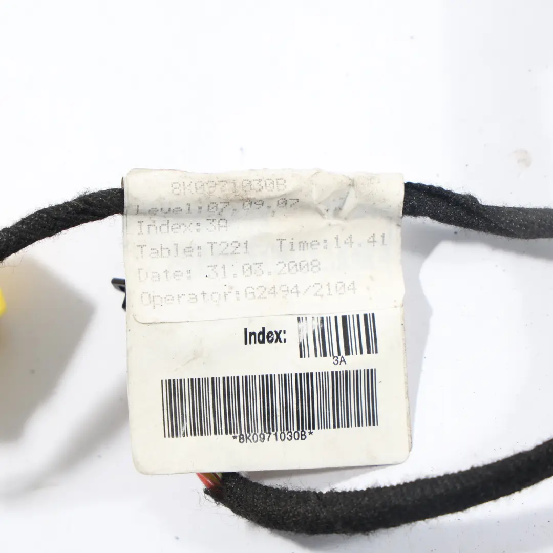 Audi A4 B8 Cable Cableado Puerta Delantero Lado Pasajero - SKU 8K0971030B - Número de pieza 8K0971030B