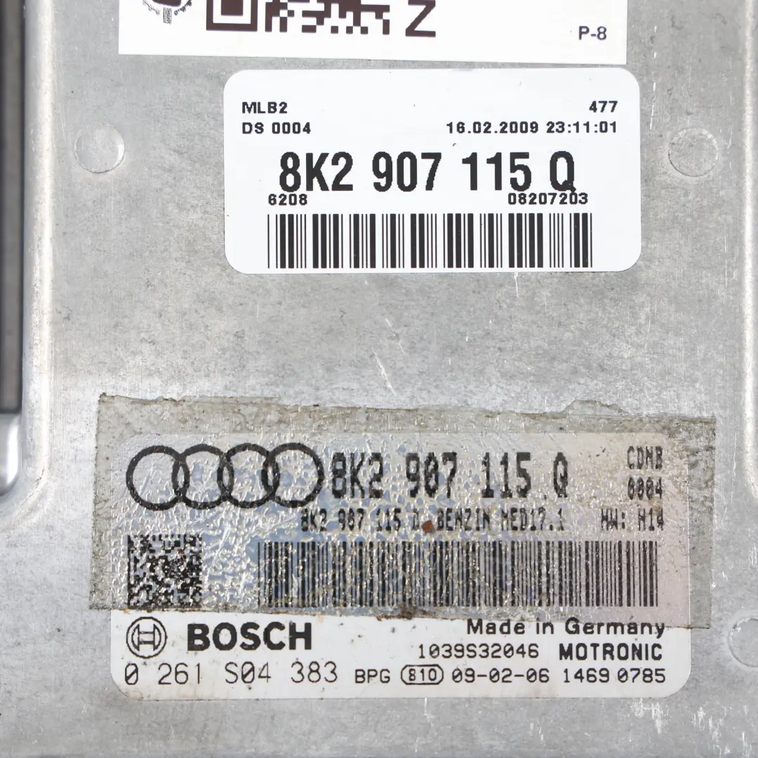 Audi A5 8T 2.0 TFSI CDNB 180HP Kit ECU Motor Llave Cerradura - SKU 8K2907115Q-2 - Número de pieza 8K2907115Q