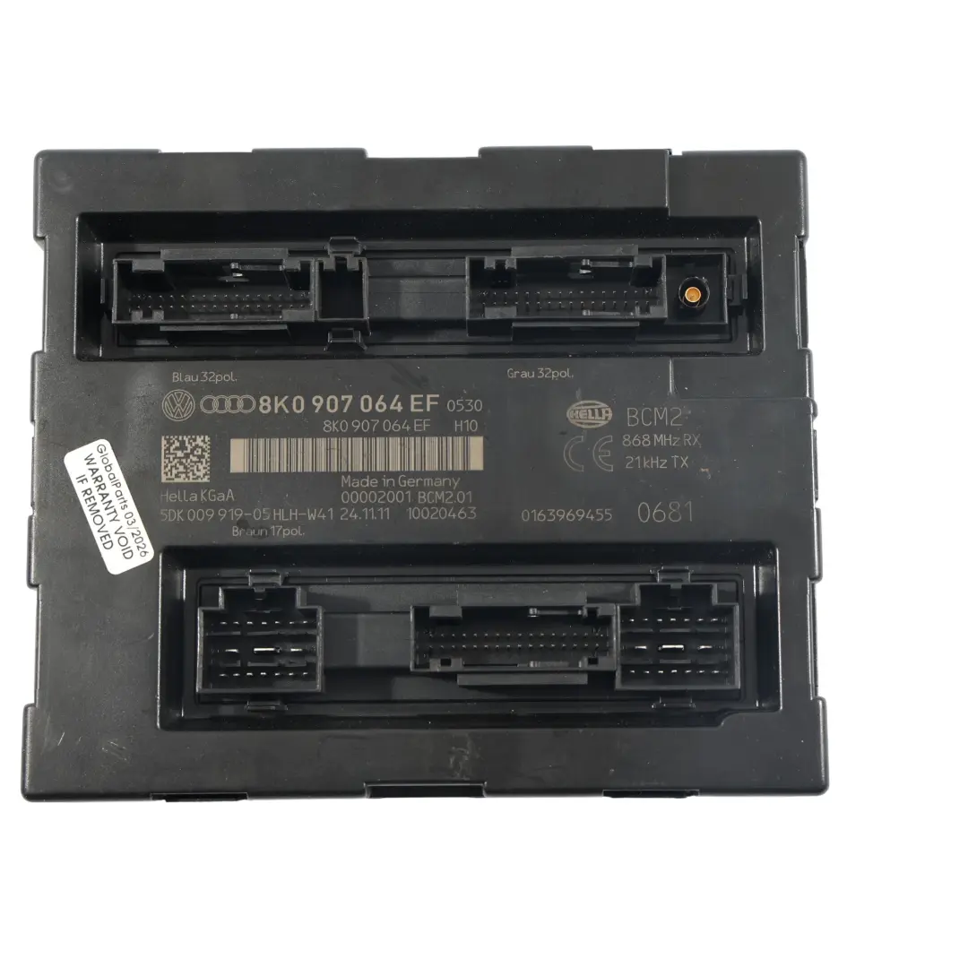 Audi A5 8T 3.0 TDI CDUC 245HP Engine ECU Kit BCM + Key Automatic - SKU 8K5907401A-2 - Part number 8K5907401A