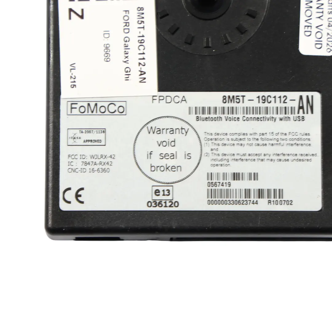 Ford Galaxy Mk2 Bluetooth Electronic Control Module Unit ECU - SKU 8M5T-19C112-AN - Part number 8M5T-19C112-AN