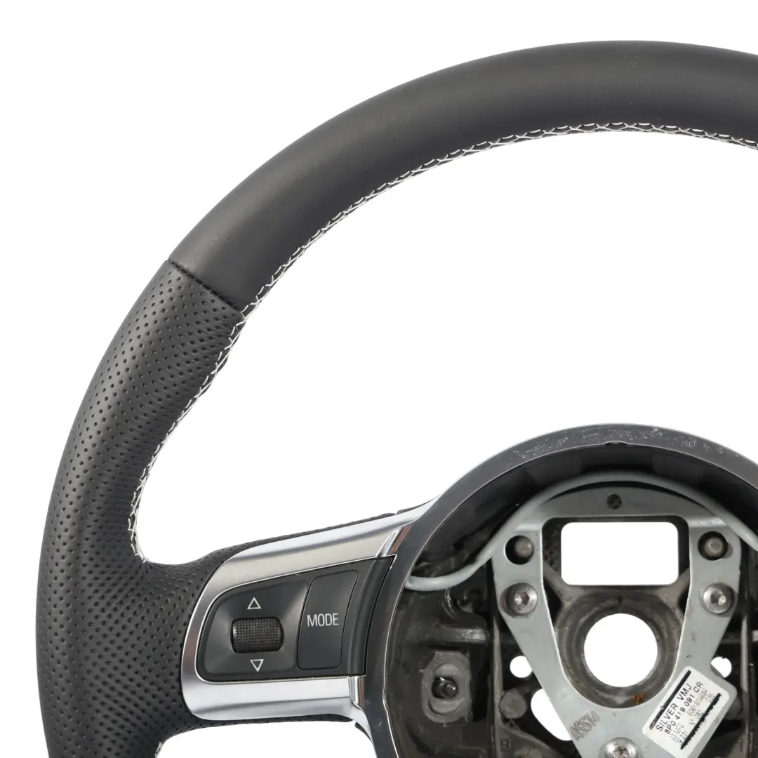 Kierownica NOWA Czarna Skóra Ścięta Biała Nić do Audi A3 S3 8P o numerze 8P0419091CR Audi A3 S3 8P Kierownica NOWA Czarna Skóra Ścięta Biała Nić - SKU 8P0419091CR-1 - Numer Części 8P0419091CR